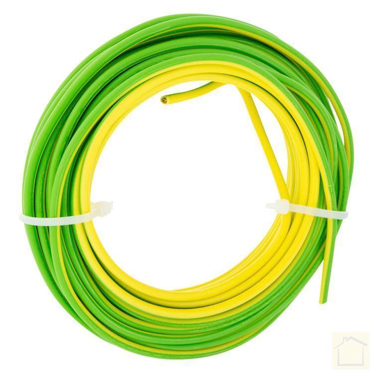Installatiedraad 2.5 mm² 10 meter geel/groen