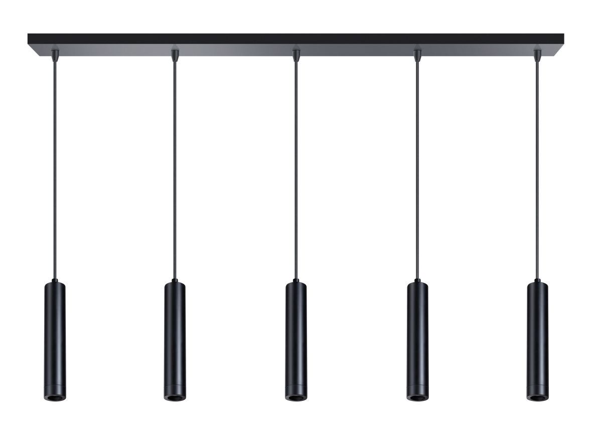 ETH hanglamp Miller 5x E27 zwart