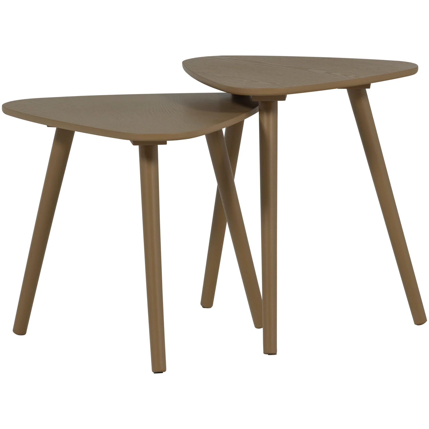 WOOOD Nila Bijzettafels Hout Mud (set van 2)