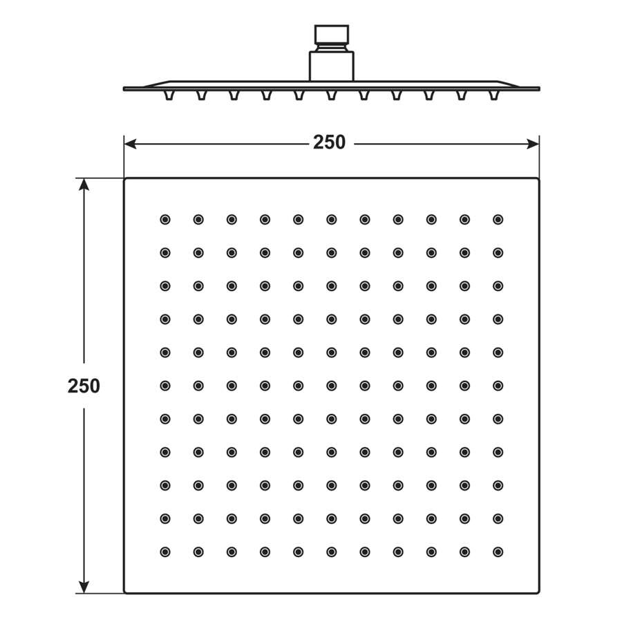 Cornat douchekop Slim Neo hoekig chroom