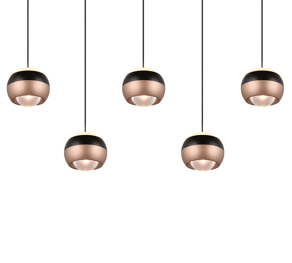 Trio Select hanglamp Orbit 5-lichts metaal mat zwart