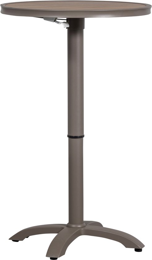 WOOOD JEPPE HOOGTE VERSTELBARE BARTAFEL TUIN ALUMINIUM BRUIN/GRIJS