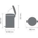 Brabantia NewIcon pedaalemmer 20 ltr. Matt Steel Fingerprint Proof