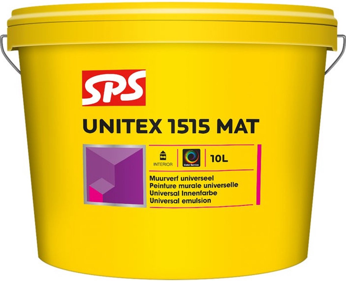 SPS Unitex muurverf 1515 mat RAL9010 binnen 10l