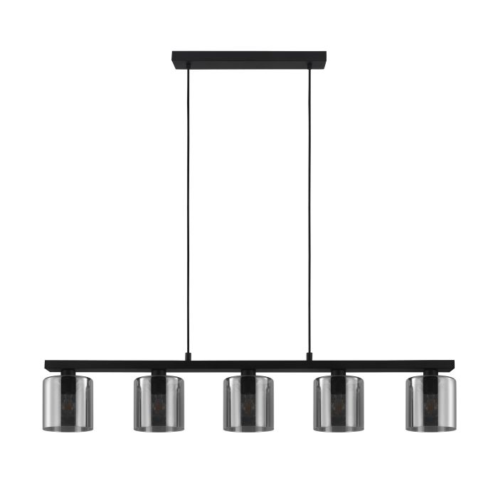 Eglo Cadley hanglamp 5x E27 zwart/smoke