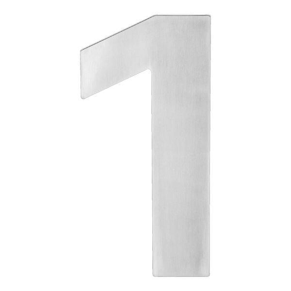 Huisnummer 1 mat RVS 150 mm