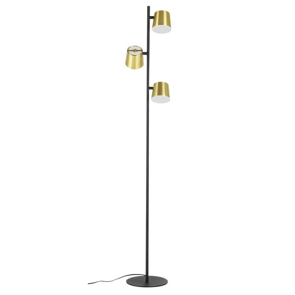 Eglo Altamira vloerlamp 3x GU10 zwart/goud