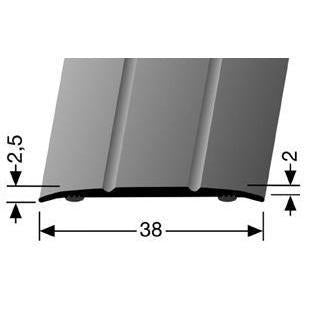 Afdekprofiel breed alu. 38mm x 300cm zilver