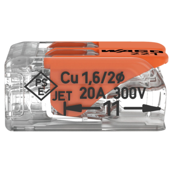 Wago verbindingsklem 2-voudig 0,14-4mm² - 16 stuks