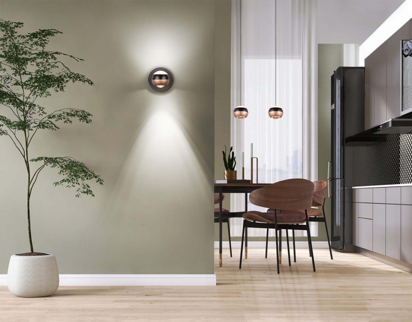 Trio Select wandlamp Orbit mat zwart