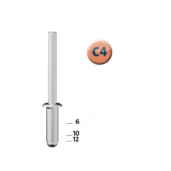 Novus blindklinknagel C4 X 12mm koper (20 stuks)