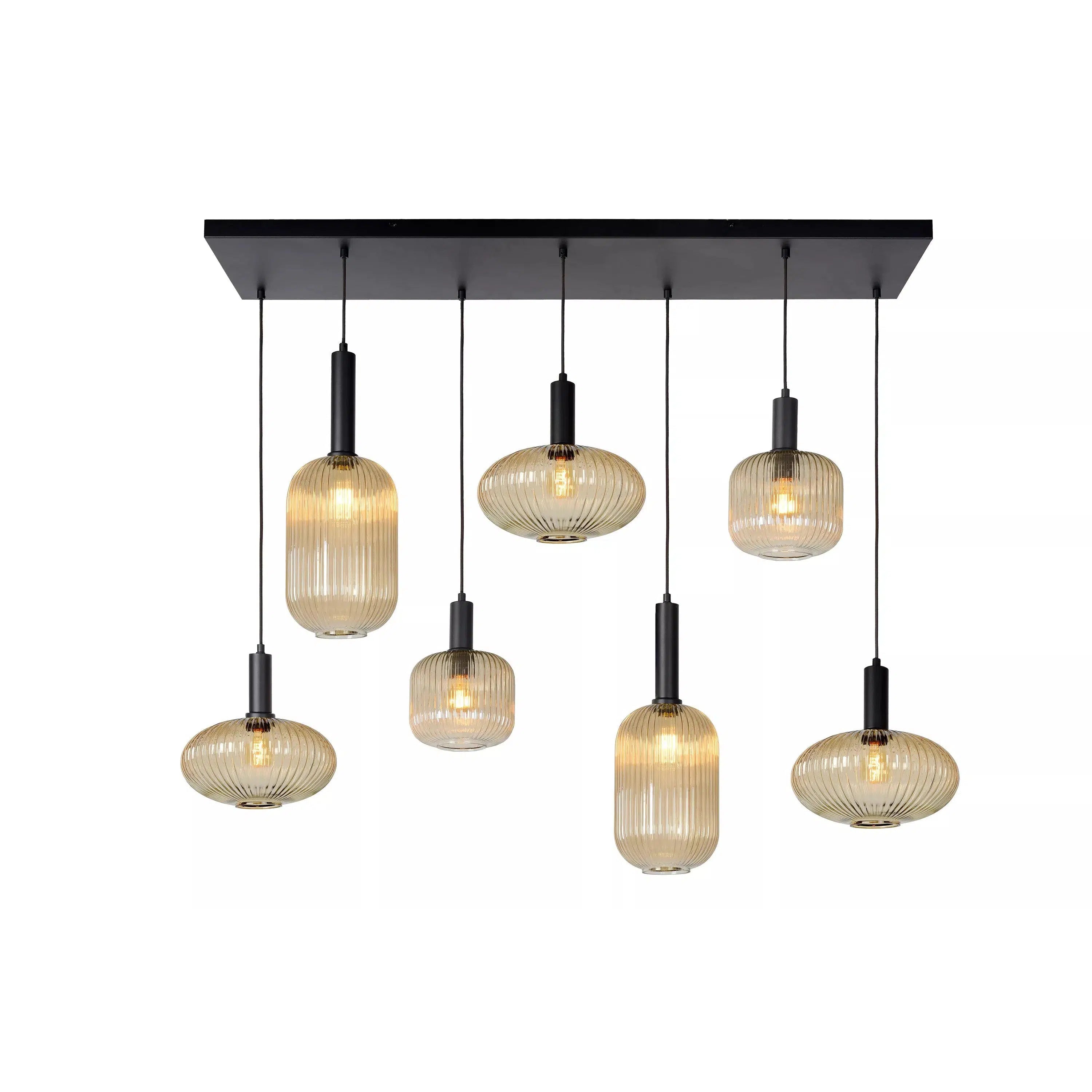 Lucide hanglamp Maloto 7xE27 amber