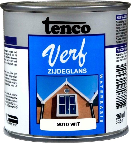 Tenco Verf WB zijdeglans 9010 wit 250 ml.