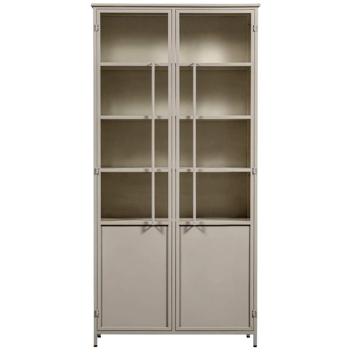 WOOOD EXHIBIT XL 2-DEURS VITRINEKAST METAAL ZAND