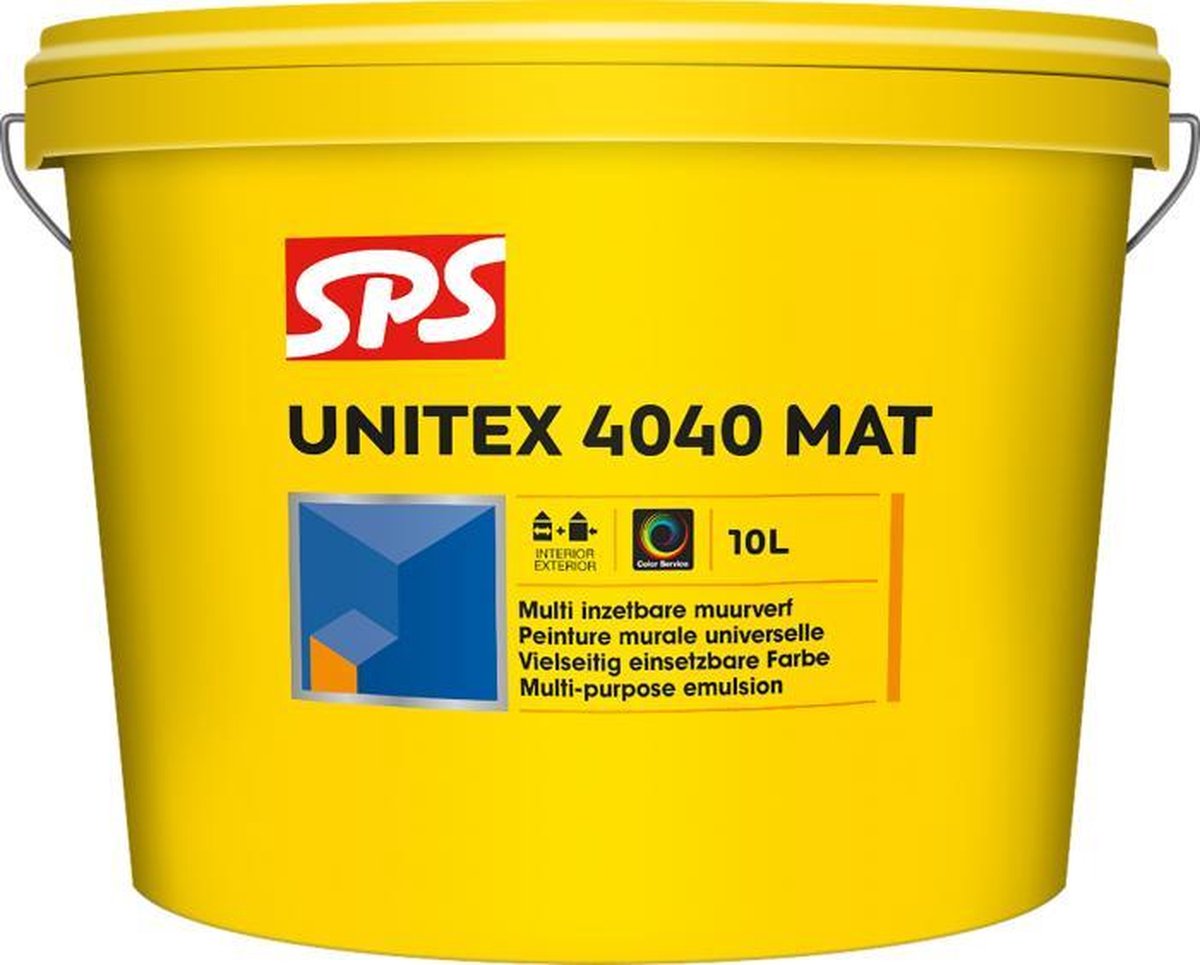 SPS Unitex muurverf 4040 mat RAL9010 binnen-buiten 10l