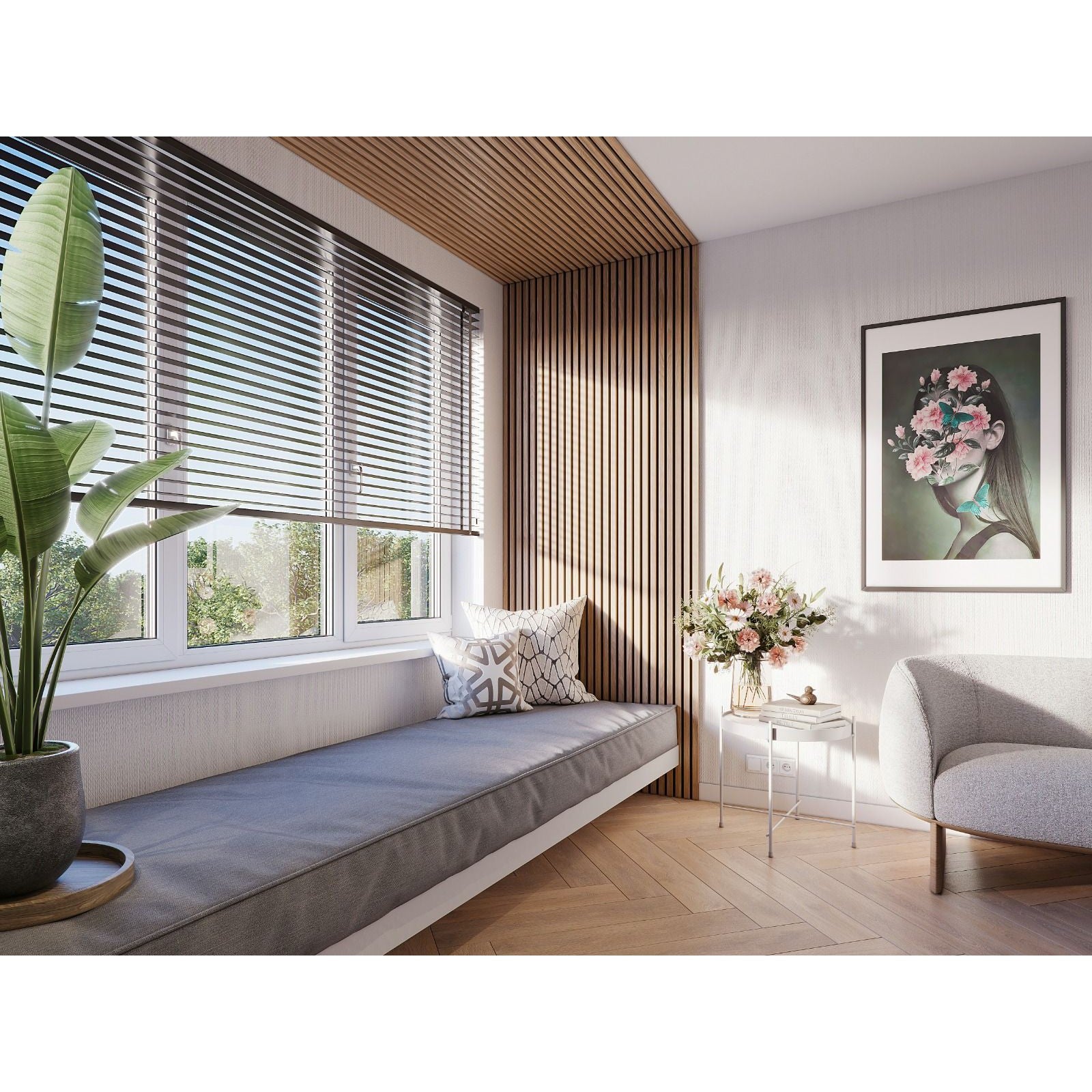 Decowall Acoustic paneel brons eiken 260x30cm – 2 stuks