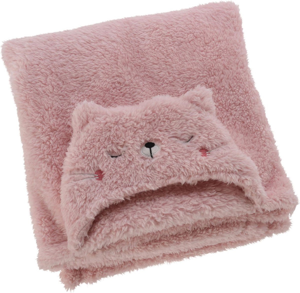 Van der Meulen poncho fleece teddy roze