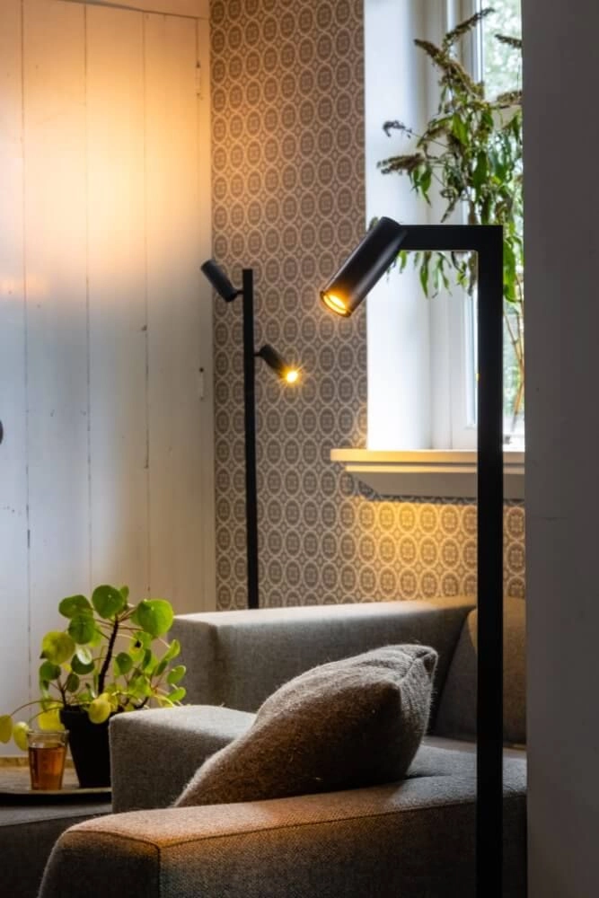 ETH vloerlamp Miller 2xE27 zwart