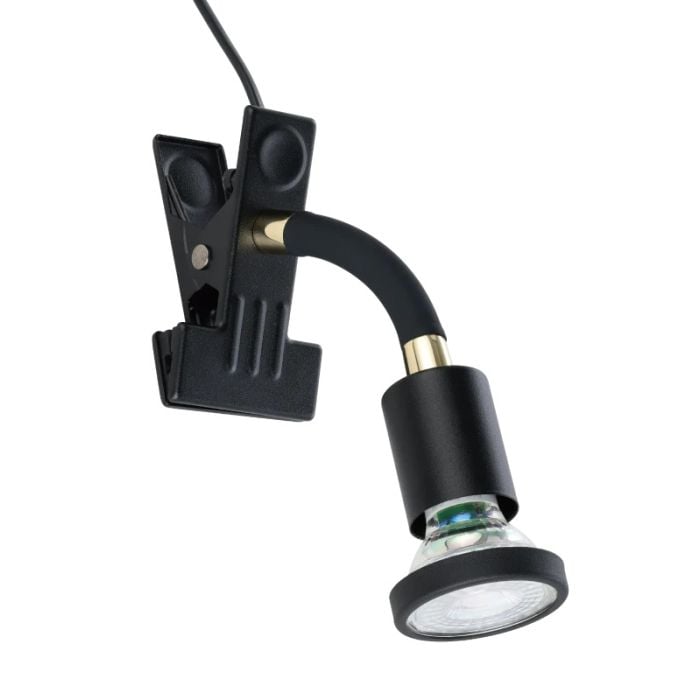 EGLO KLEMSPOT/1 GU10 ZWART/MESSING 'PARRINI 1'