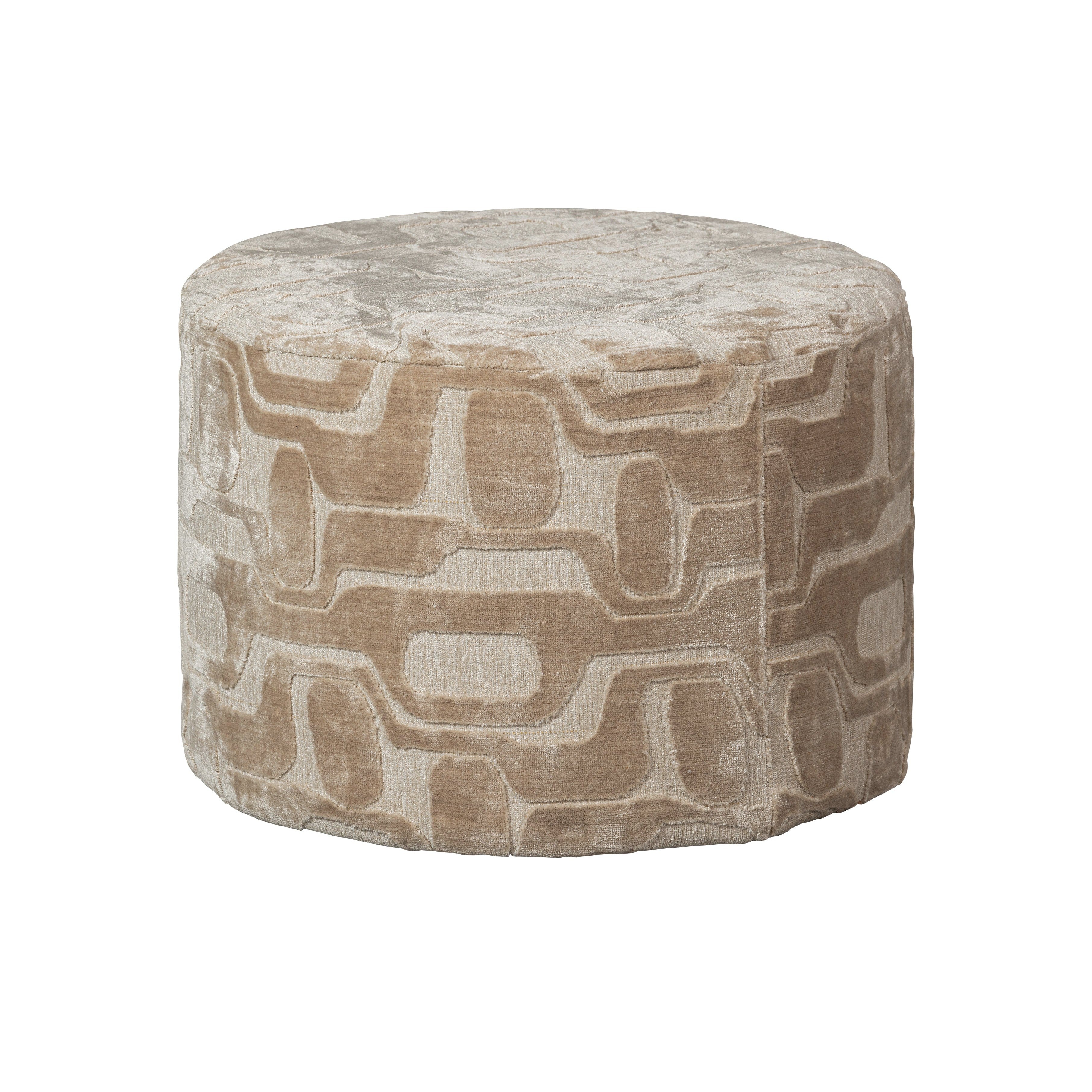 Yago poef viscose dessin naturel 43xø60cm
