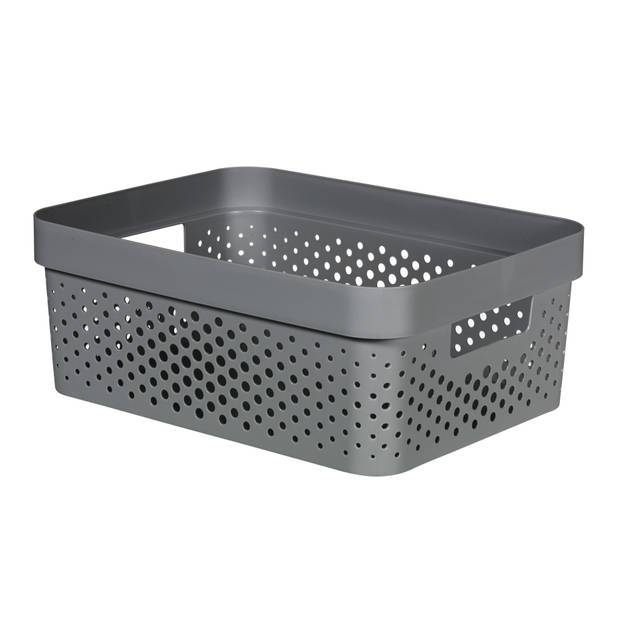 Curver Infinity box dots 11 liter - 100% recycled antraciet
