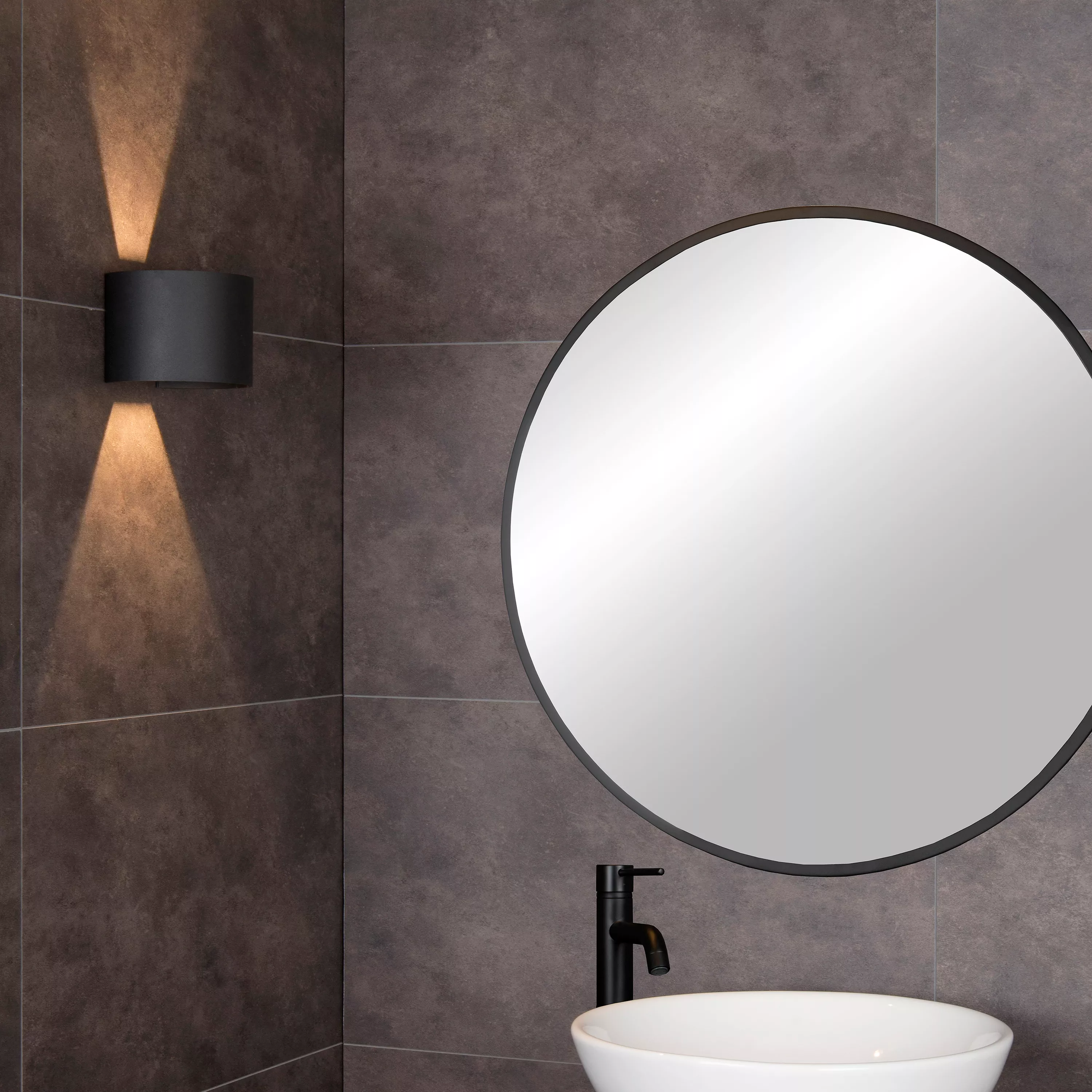 AXI Wandspot Badk.-Zwart-LED-3,5W-2700K-IP54