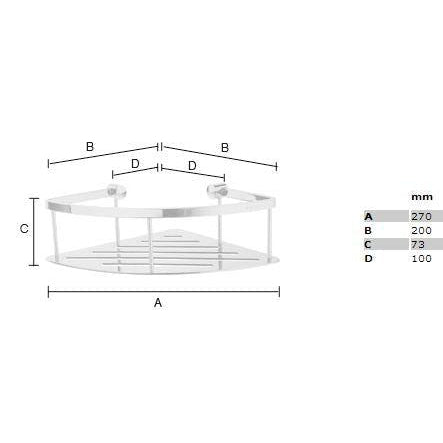 Smedbo Sideline Design hoekdraadkorf met bodemplaat DK3031 chroom