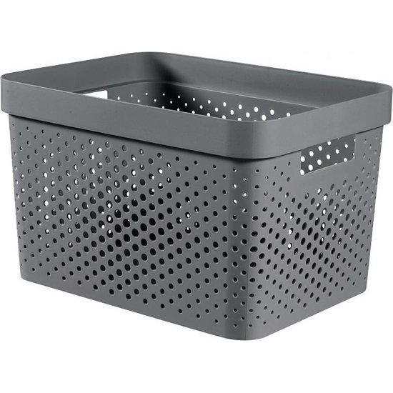 Curver Infinity box dots 17 liter - 100% recycled antraciet
