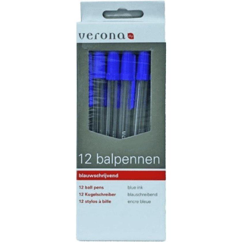 Balpennen blauw 12 stuks