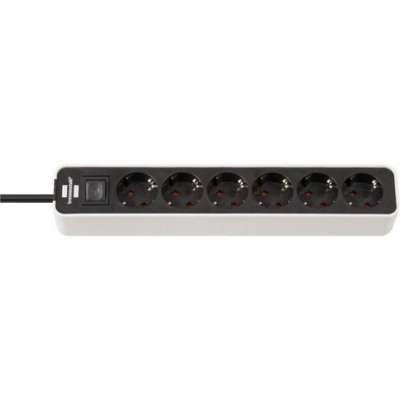 Brennenstuhl Ecolor stekkerdoos 6-voudig wit/zwart 150 cm.