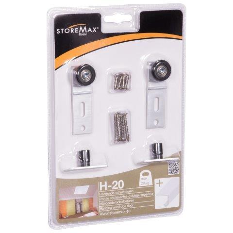 StoreMax Basic schuifdeur wielset t.b.v. 1 deur type hangend H-20