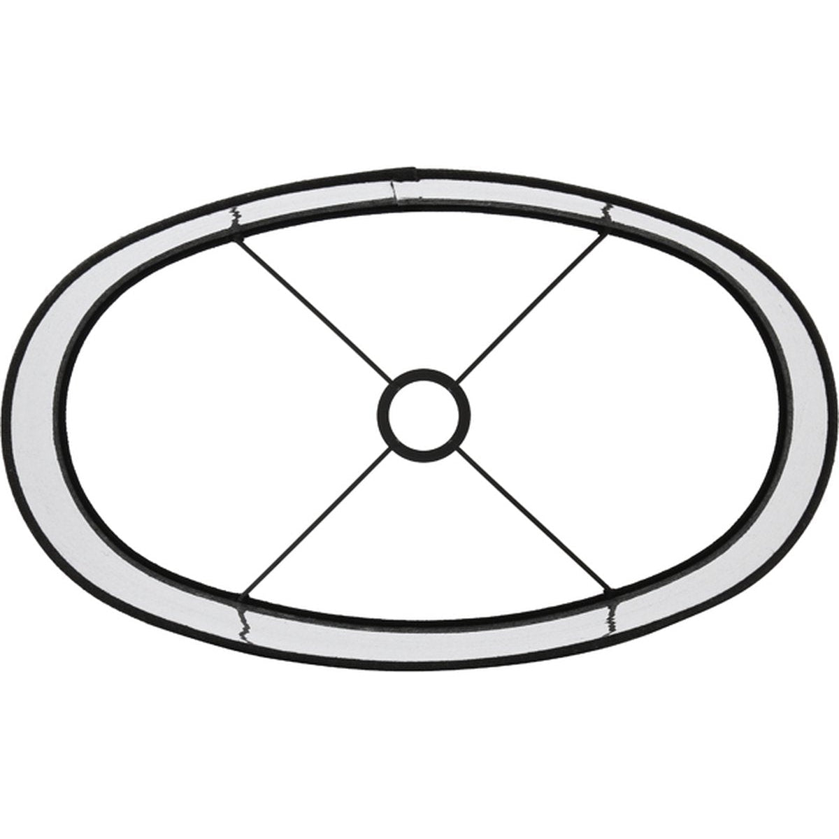 Light & Living kap ovaal recht smal Livigno zwart