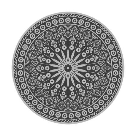 Esschert Design Tuintapijt grijs rond 170x170 cm.