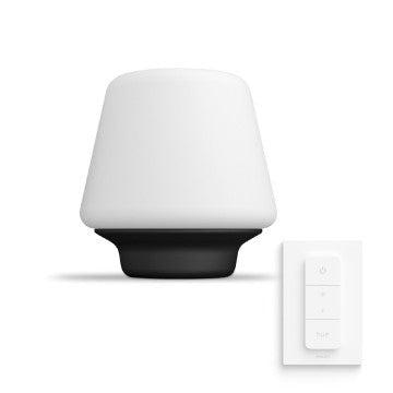 Philips Hue Wellness tafellamp warm tot koelwit licht zwart 1 dimmer switch