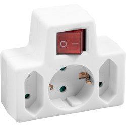 Tussenstekker 2+1 schakel.