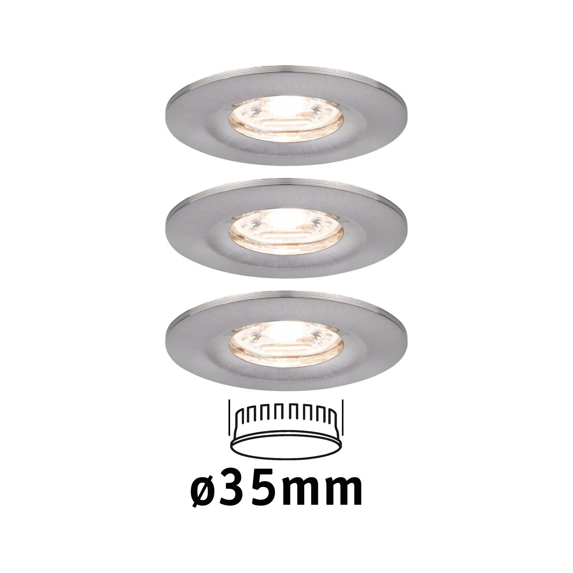 Paulmann Inblp Nova mini Coin rond stijf IP44 LED 3x4W 310lm ijzer geb/alu