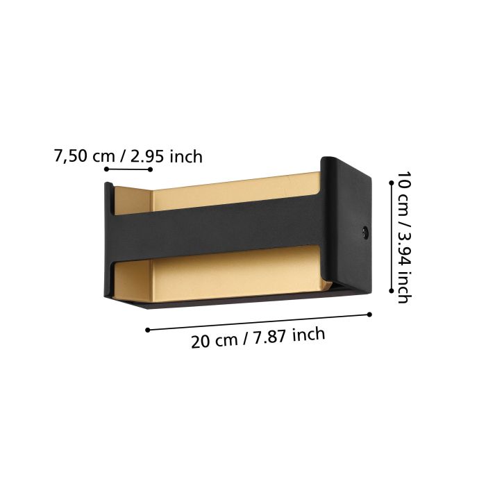 Eglo Feloniche wandlamp LED zwart/goud