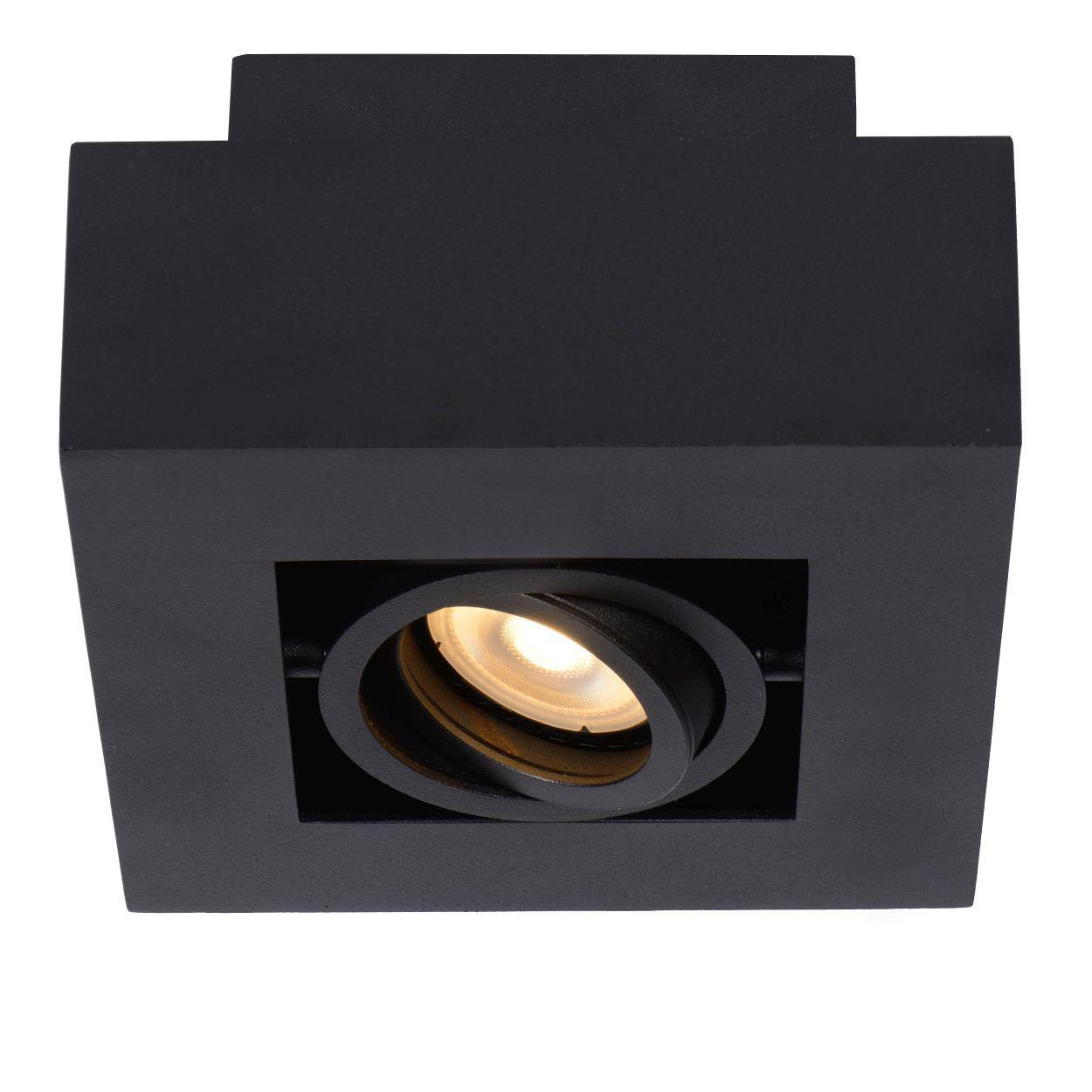 Lucide Xirax plafondspot LED Dim to warm GU10 1x5W zwart