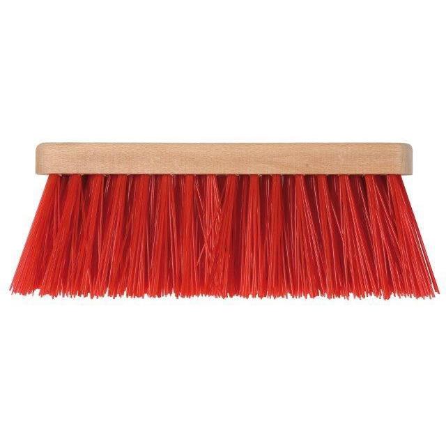 Bezem kunststof rood 28 cm.