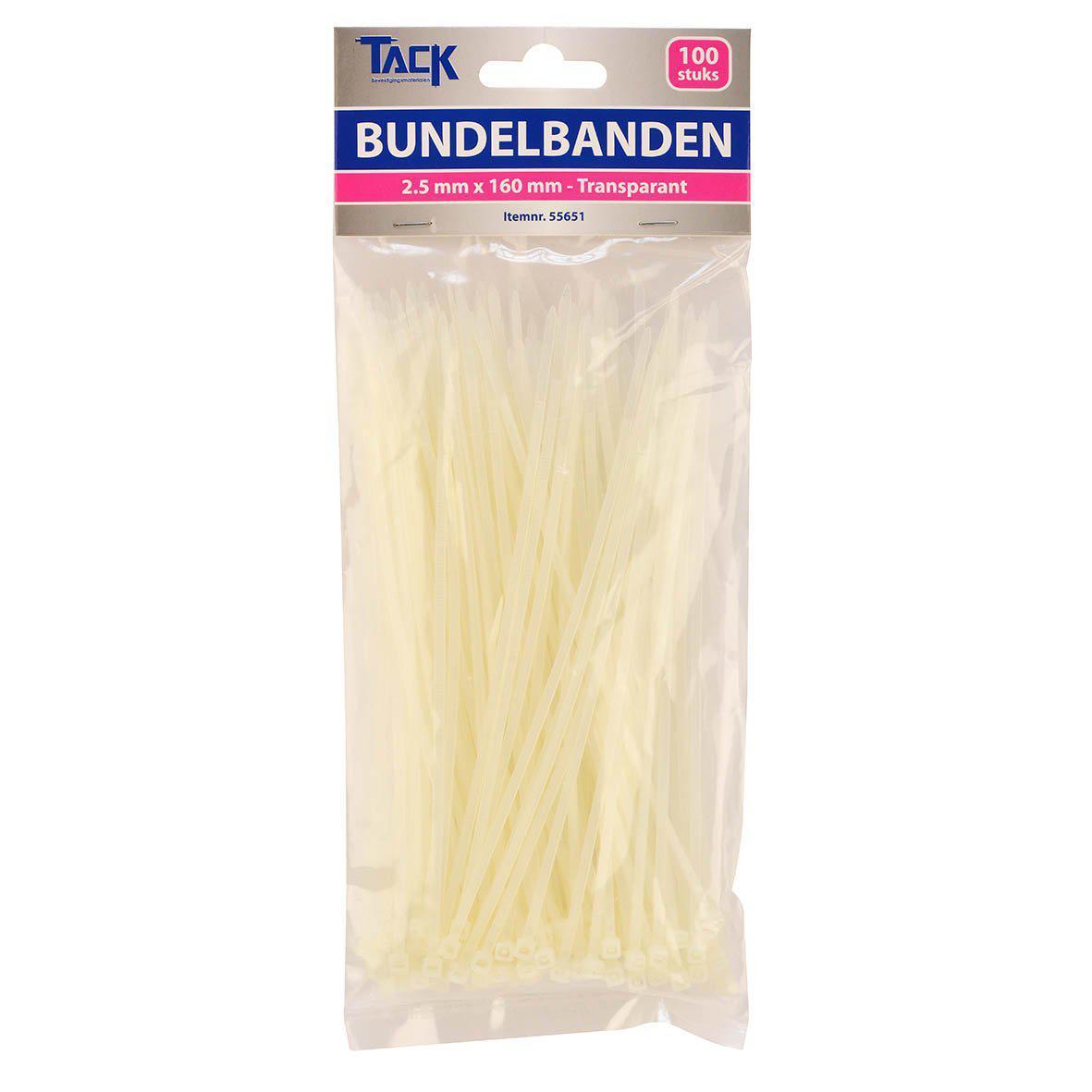 Bundelbandje tiewraps 2,5 x 160 mm. 100 st.