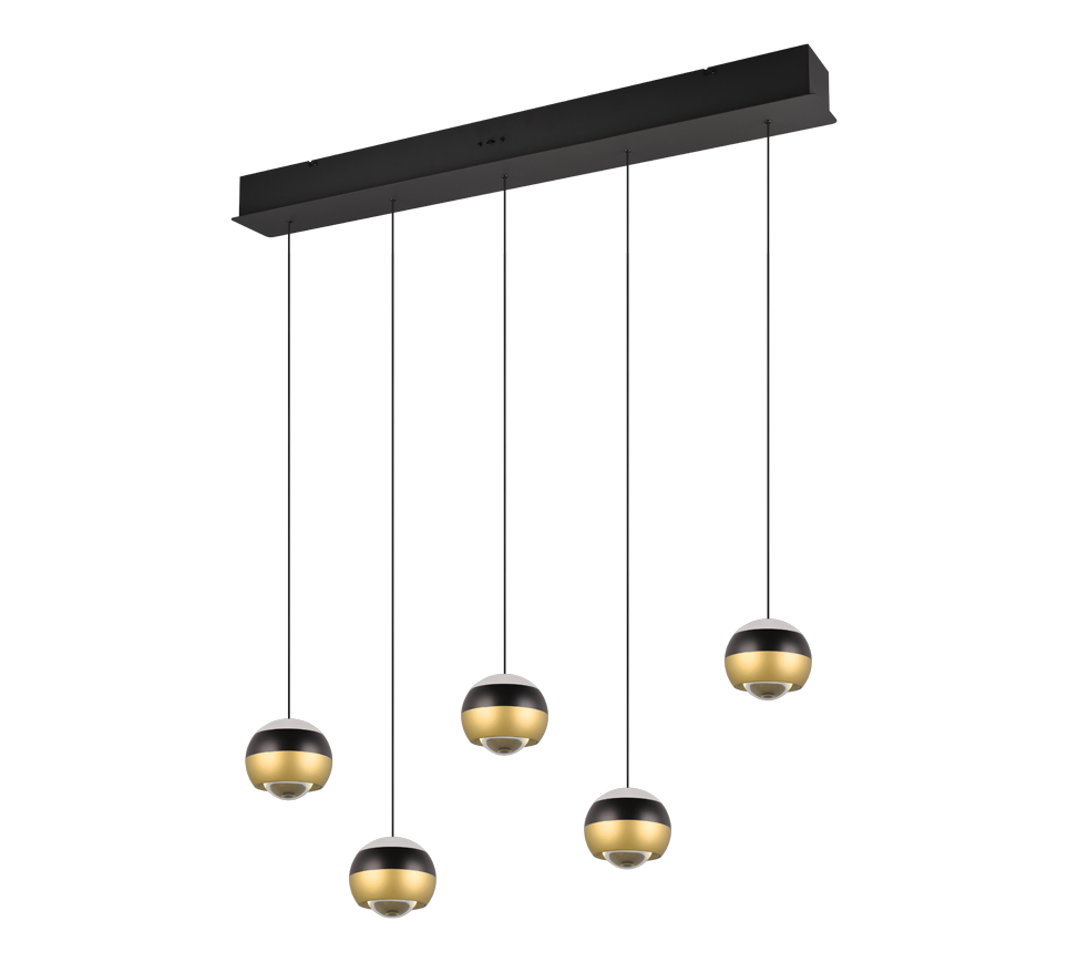 Trio Select hanglamp Orbit 5-lichts metaal mat zwart