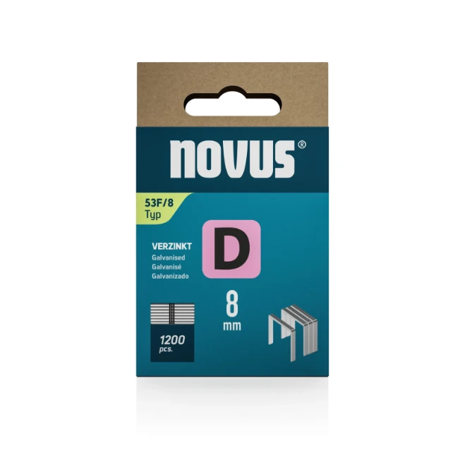 Novus vlakdraad nieten D 53F/8mm (1200 stuks)