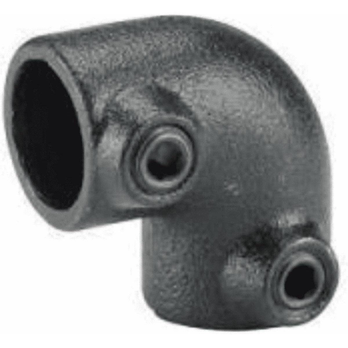 Maclean koppelstuk zwart 28 mm. hoekstuk 90gr.