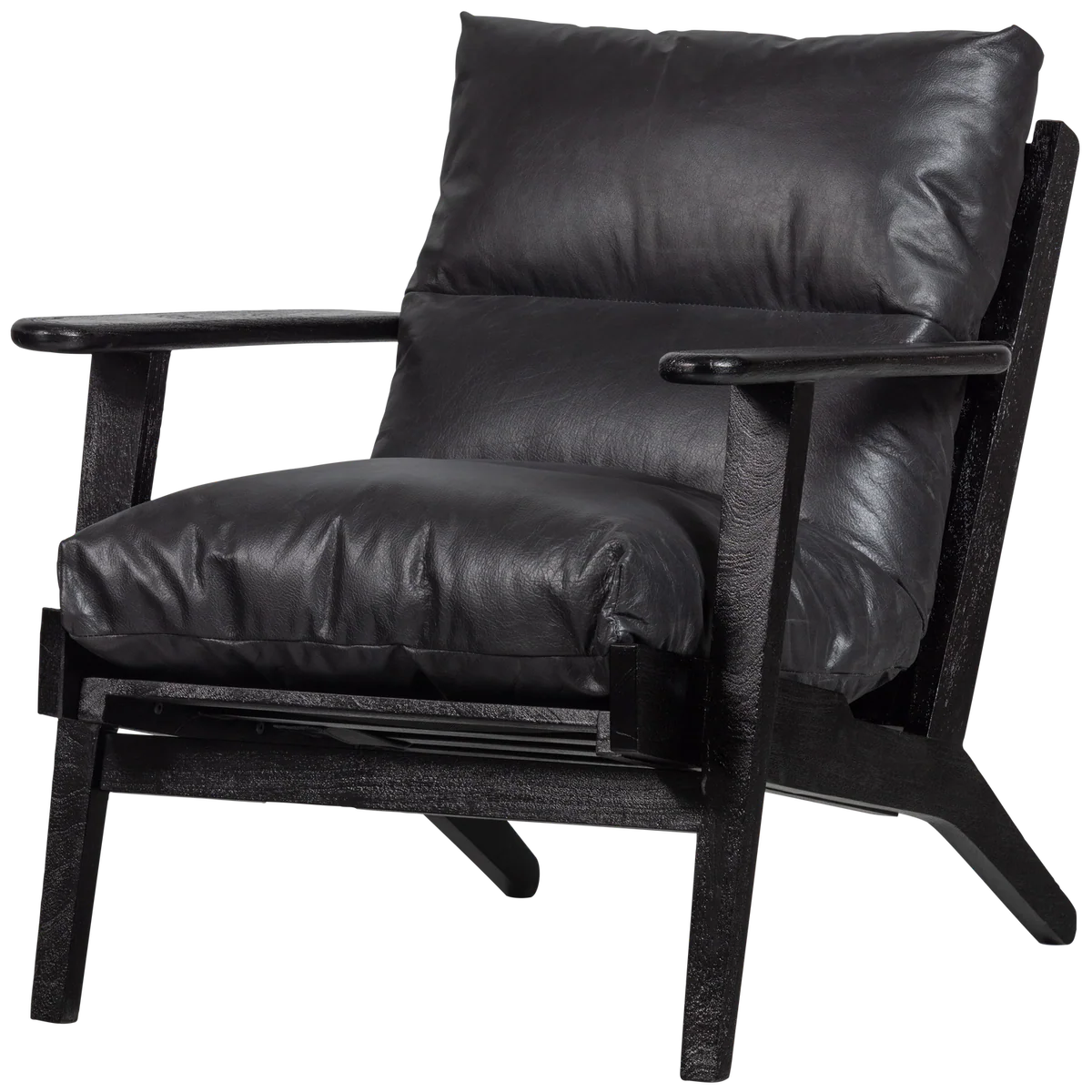 BePureHome Houston fauteuil leer zwart