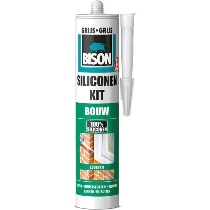 Bison siliconenkit bouw 310 ml. grijs