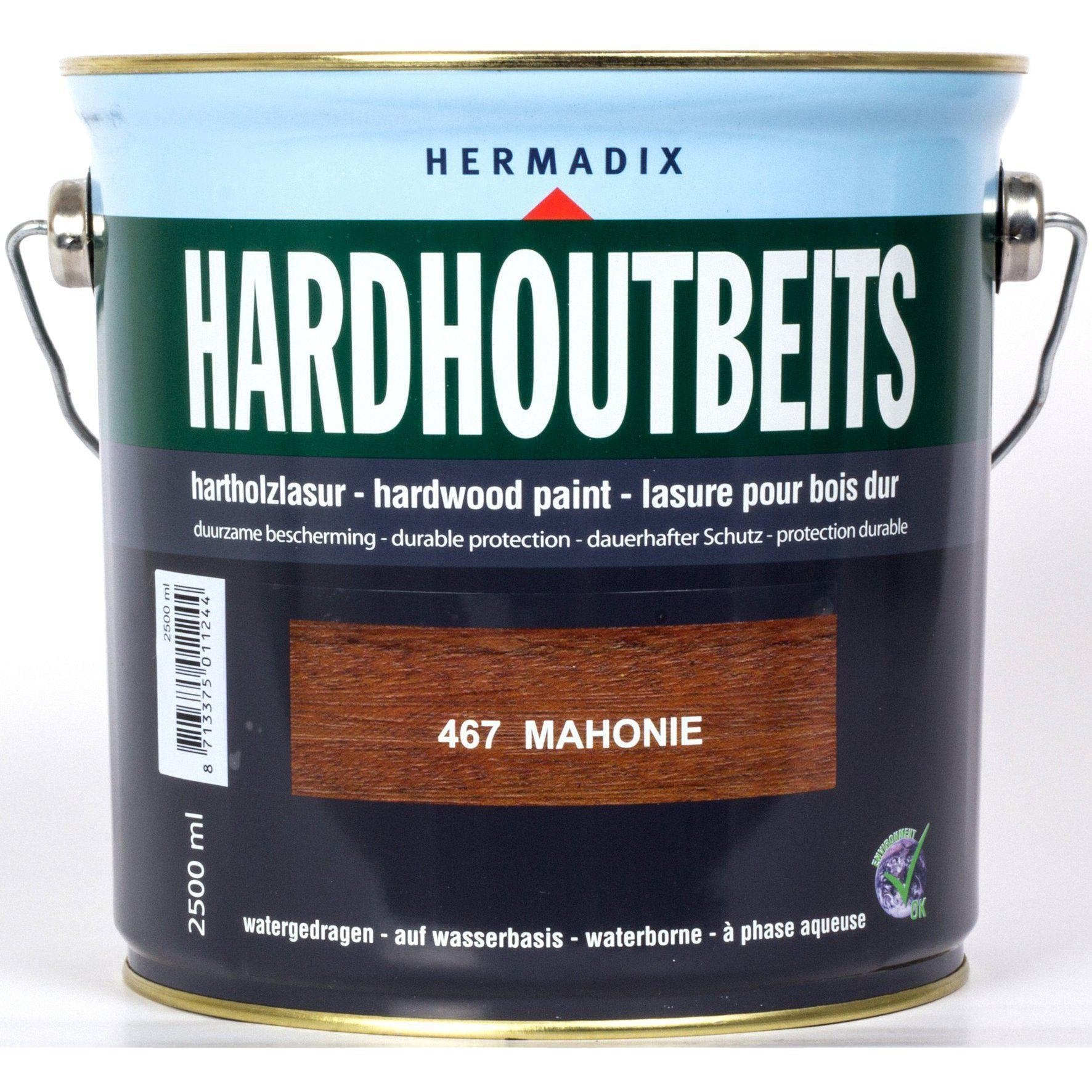 Hermadix hardhoutbeits 467 mahonie 2,5 liter