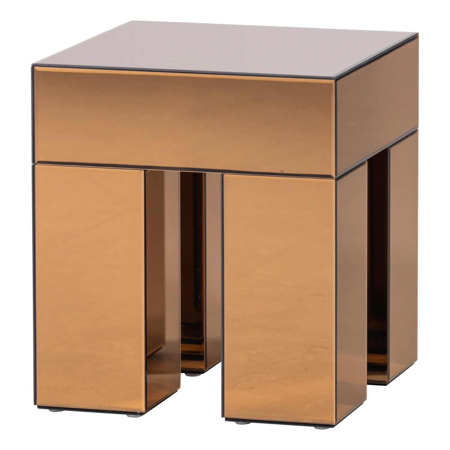 WOOOD Mirrox Bijzettafel met Spiegelglas Bruin