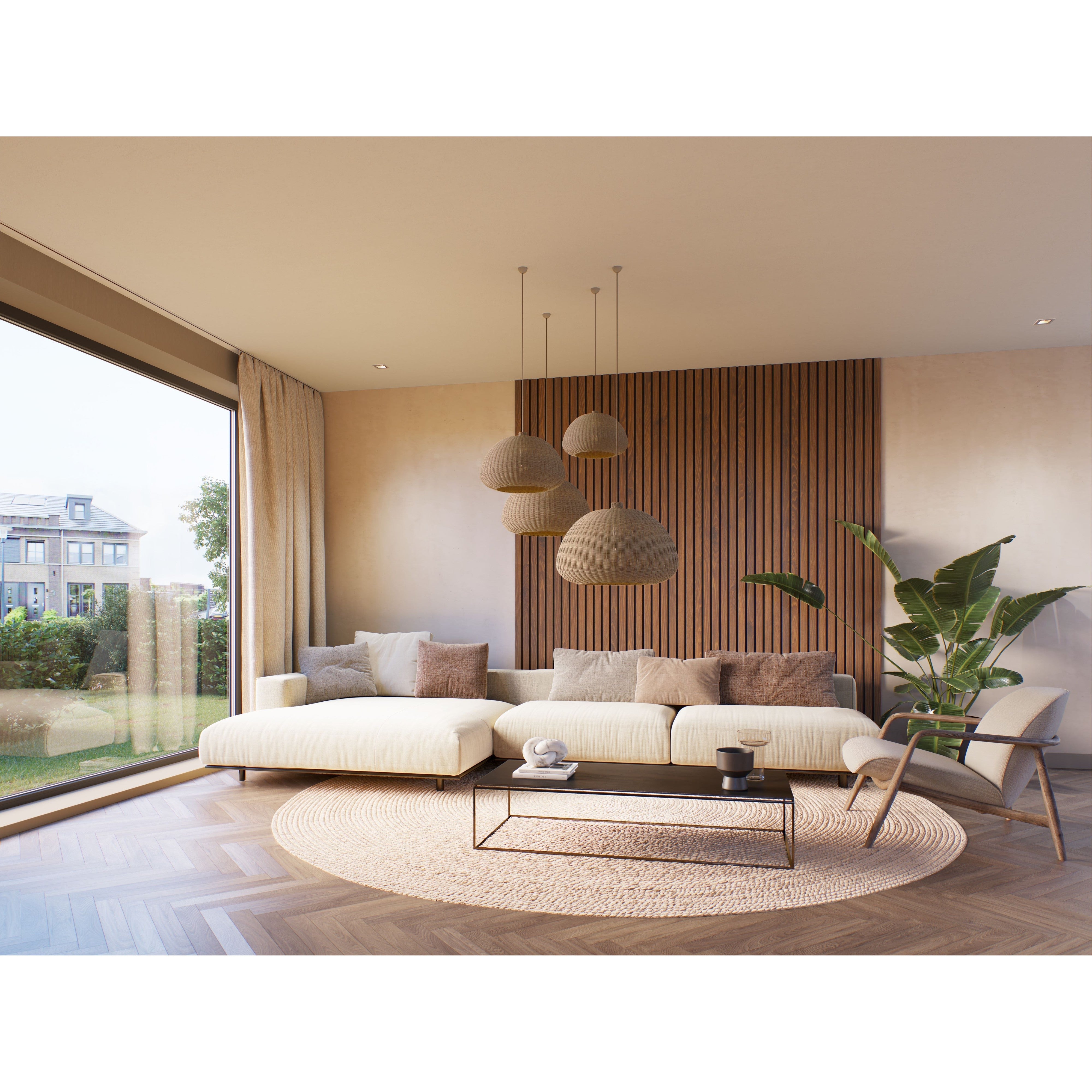 Decowall akoestisch paneel advanced walnoot 2600x300x17mm - 2 stuks