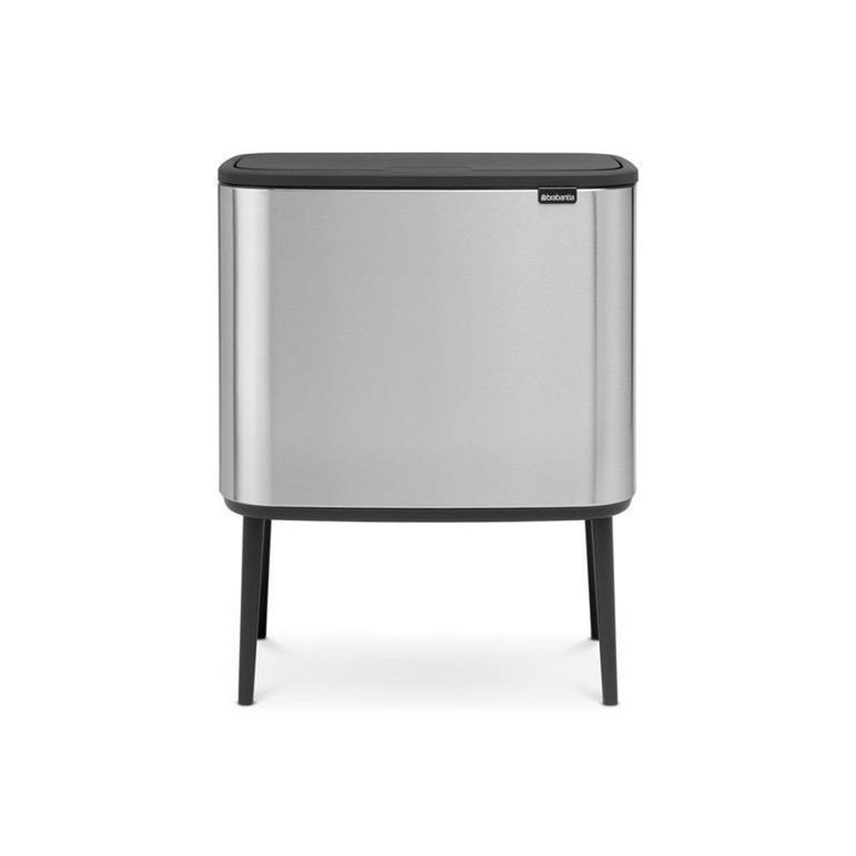 Brabantia Bo Touch Bin afvalemmer 3x 11 ltr. Matt Steel Fingerprint Proof