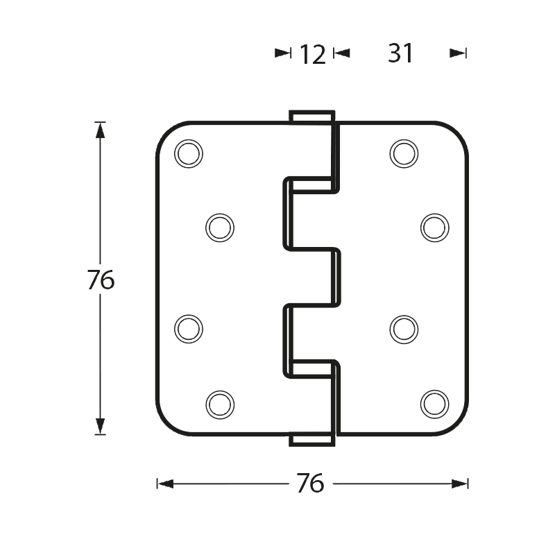 Kogellagerscharnier RVS geborsteld 50 kg